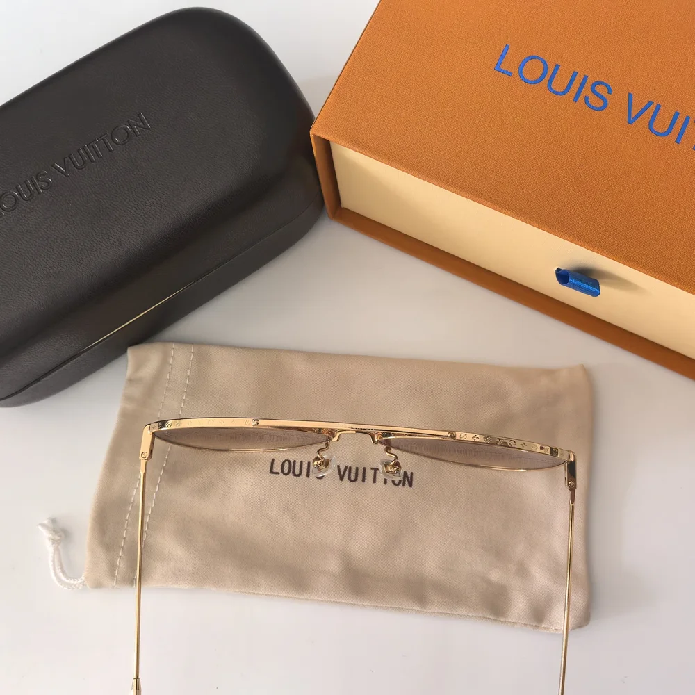 Louis Vuitton Gold Aviator Sunglasses - Picture 2 of 6